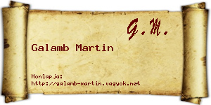 Galamb Martin névjegykártya